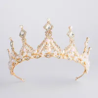 Luxus Braut Kristall Diademe Keltischen Stil Prinzessin Königin Krone Hochzeit Braut Haarschmuck Hochwertige Perle Diademe für Frauen