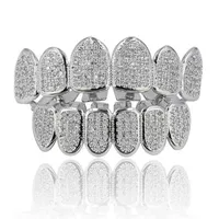 Diamond Braces Vampire Teeth Hip Hop Personality Fangs Teeth Gold Silver Teeth Women&men Dental Grills Jewelry