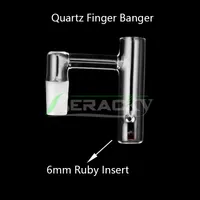 Beracky New Quartz Finger Banger med 6mm Ruby Pearl 10mm 14mm 18mm Man Kvinna 45 90 Naglar För Glas Vatten Bongs Dab Rigs