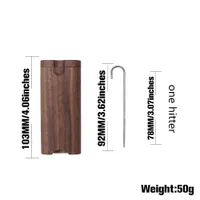 Cournot Wood Dogout Case Naturlig handgjord trädugout med keramik En Hitter Metal Rengöring Krok Tobak Rökning Pipor Portable