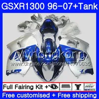 +Tank For SUZUKI Blue silvery GSXR-1300 GSXR1300 96 97 98 99 00 01 333HM.92 Hayabusa GSXR 1300 1996 1997 1998 1999 2000 2001 2007 Fairings