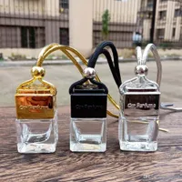 spice storage containers Car Perfume Bottle Hollow Hanging Perfume Ornament Air Freshener For Essential Oils Diffuser Fragrance Empty Glass Bottle