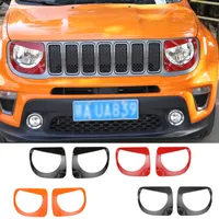 ABS Front Headlight Lamp Cover Headlight Circle Lampshade Decorative Accessories For Jeep Renegade 2019 UP Car Exterior Accessories