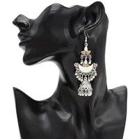 Best Selling Bohemian Water Drops Tassel Earrings Retro National Palace Style Classical Hollowed Out Bells Earrings