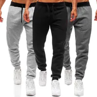Pantalon Hommes Mens Hommes Fitness Couleurs Pure Flanellette Matériau de grande taille Pantalon éolien européen et américain occasionnel