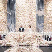 40x60cm Seda rosa flores artificiales decoración de la boda pared de la flor para la fiesta de bodas suministros para el hogar Salón de pelo Babay Ducha Fondo decoración