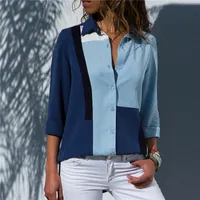 Camicette da donna Camicia manica lunga girocollo camicetta da ufficio Camicetta in chiffon Camicetta Casual Top Blusas Plus Size