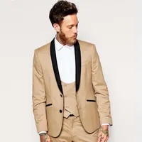 New Slim Fit Champagne Wedding Men Suites Groom Tuxedos BrideGraom Наборы 3 штуки (Куртка + брюки + жилет) Лучший мужчина Blazer Prom 165
