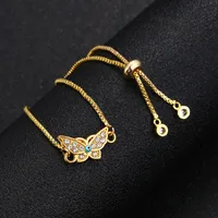 Sommer Mode Niedliche Tier Armband Glückliche Augen Schmetterling Armband Damen Verstellbare Kette Damen Gold Schmuck Geschenk