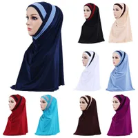 2 stycken muslima kvinnor huvudduk sjal scarf hijab wrap headwear amira islamisk full täcke bön hatt arabisk worship service hijab