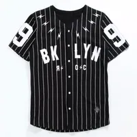 Nya Män / Kvinnor Mesh V-Neck Jersey Hip Hop Street T-shirts Tee Nya T-shirts Män Striped Baseball Jersey Blick Punk Tee Shirts