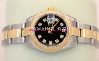 Relojes de lujo de 2 estilos Nuevos relojes de pulsera de dos tonos para mujer en color plateado y oro con diamantes 179163 Relojes para mujeres