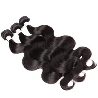 GreatRemy Peruana Body Wave Extensiones de cabello Color natural Doeable Doble Weft HumanHair Weft Weave Virgin Hairbundles 3pcs / lot