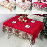 Décorations de Noël Table Cloth Nouvel An Noël Cartoon Polyester Imprimé Nappe Table des ménages Couverture 150 * 180cm DHL WX9-1731