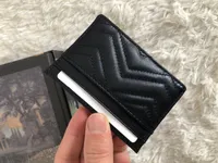 El envío gratuito del bolso de la marca de moda famosa de las mujeres vende el bolso de la tarjeta clásica de cuero de alta calidad diseñador de cartera con número de serie