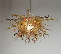 Pretty 110-240V Chihuly Glass Chandelier Lamp Cheap Romantic Long LED G9 Home Kitchen Deco Light Fixtures
