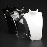Neue Art und Weise Acryl Schmuckständer 20 * 13.5 * 7.3cm Anhänger Ketten Modell Stand Halter Weiß Klar Schwarz Farbe