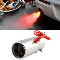 modification universelle de voiture Red Light Flaming Silencieux en acier inoxydable Tip Spitfire voiture LED du tuyau d'échappement Système d'échappement