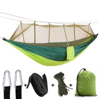 260 * 140cm Hammock com mosquito net ultralight protable anti-mosquito swing dormindo cama para dar caminhadas ao ar livre mochila
