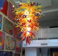 Delle decorazioni per la casa Lampade Grandi lampadari di cristallo Illuminazione per spazi alti soffitti Sala da pranzo a mano Art Blown Art Pendant in vetro