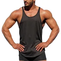 Canottiera bodybuilding stringer camicia senza maniche da uomo Canottiera fitness Canottiera sportiva canottiera sportiva T-shirt in cotone tinta unita