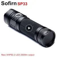 Sofirn SP33 Potężna latarka LED 26650 CREE XHP50 2500LM Tactical Torch 18650 Flash Light 6 Tryby z aktualizacją światła wskaźnik