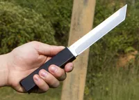 Cuchillo de katana de alta calidad D2 Tanto punto Satin Blade Glode de ébano cuchillas fijas cuchillos con vaina de madera