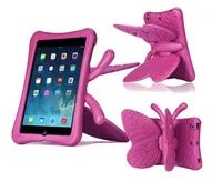 3D Cartoon Butterfly Kids Silikon Hybrid Foam Shocktäker EVA Tabelt Väska till iPad 2/3/4 mini 1/2/3 Mini 4 10.5 Tabelt 7 iPad5 / 6/2011 DHL