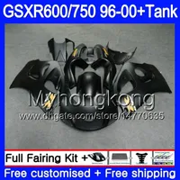 Body + Tank för Suzuki Matte Black Full Srad GSXR 750 600 GSXR600 96 97 98 99 00 291HM.8 GSXR-600 GSXR750 1996 1997 1998 1999 2000 Fairings