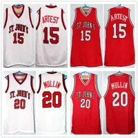 Ron Artest # 15 Jersey di pallacanestro Chris Mullin # 20 Walter Berry # 21 St. John's University Retro Men's Uomo Personalizzato Numero personalizzato Numero Numero maglie