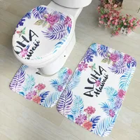 다채로운 욕실 깔개 3 PC / 세트 Closestool 시트 매트 변기 좌석 매트 안티 슬립 WC 매트 3D 효과 바닥 매트 홈 화장실 카펫