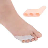 Atacado Silicone Toe Separador Pé Chaves Suporte 3 Furos Toe Varus Corretcor para Sobreposição Toe Foot Care