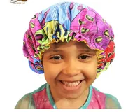 Nuevos Extra Large Cap Sleep niños niñas Ajustable de impresión africano Ankara raso del capo del sombrero del casquillo del sueño turbante sueño de la noche Beanie Cap Chemo 2-7Y