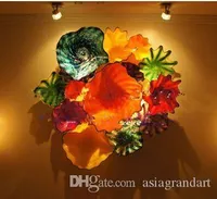 Yeni stil% 100 ağız üflemeli cam ampul duvar lambaları murano cam tasarım sanat çiçek duvarı aplikler