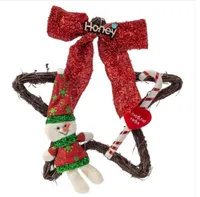 2020 CALIENTE 25cm ventas de Navidad Pentagram Estrella pre-encendido del árbol de Navidad de la guirnalda de la guirnalda ornamento colgante
