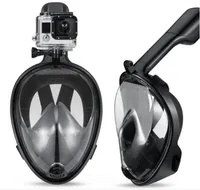 2018 Fullt ansikte Snorkling Masker Panoramautsikt Visa anti-läckage Simning Snorkel Scuba Undervattensdykningsmask Kompatibel