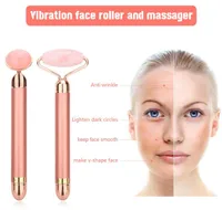 Вибрируя ролик нефрита 2 в 1 Detacheble электрический розовый кварц Jade Roller Beauty Facial Roller Beauty Massage Tool