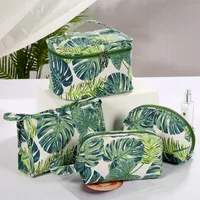 Basılı tuval makyaj organizatör depolama çantası seyahat kozmetik su geçirmez büyük kapasiteli tuvalet çanta makyaj fırçası çantaları