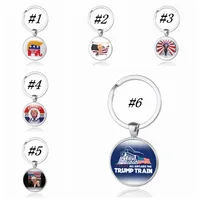 2020 REELECT Trump Keyring Time Gem Keys Chain US Flag Pendant Key Buckle Fashion Keychain ZZA1753