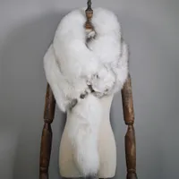 Sciarpe di lusso in vera pelliccia di volpe Donna Inverno Collo di collo di pelliccia di volpe intero naturale naturale Calda moda morbida Sciarpa di vera pelliccia di volpe vera