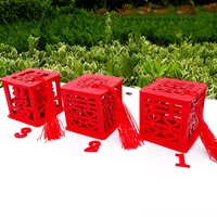 Kinesisk asiatisk stil röd dubbel lycka bröllop gynnar box fest gåva gynnar godis box grossist YT0001