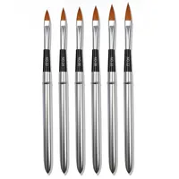 6 adet Set Akrilik Fırçalar Naylon Saç Nail Art Fırça Ayrılabilir Kolu Kolinsky Fırçalar Kalem Jel Oluşturucu Oyma Dikkatli Çizim Araçları