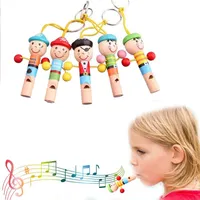 Giocattolo di musica di fischio di legno 1pcs giocattoli educativi per bambini dei bambini del fumetto mini pirata Styling piccolo fischio strumento di vento in legno