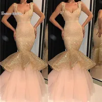 Mermaid V-neck Tulle Full Sequined With Sweep Train Sleeveless Prom Dresses Sexy Party Dress Hot Sales