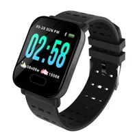 Reloj elegante A6 pulsera Reloj Inteligente PULSOMETRO Ritmo Cardi rastreador de ejercicios de control remoto inteligente Reloj de pulsera impermeable para iOS Android
