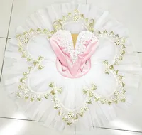 Mooie roze klassieke ballet dans tutu meisjes kinderen stijve tule pre-professionele pannenkoek tutu jurk voor kind en volwassene