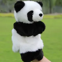 Hayvan el kuklaları panda dolması bebek peluş mutlu aile eğlenceli parmak çocuklar öğrenme eğitici oyuncak