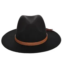 ВС Hat fashion-Женщины Мужчины Fedora Hat Классическая Широкий Брим Войлок Floppy Клош Cap Вводная Имитация шерсти Cap