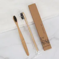 Brosses à dents en bambou personnalisées Kit de voyage pour dents, dentifrice, brosse à dents pour hôtel, par Vosaidi