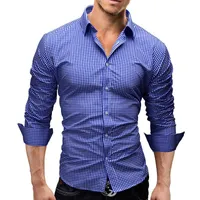 Designer Mens Shirts Primavera 2019 Moda T-shirt a maniche lunghe Plaid Mens Capispalla a punto aperto Camicie casual Tops Abbigliamento 5 Colori M-2XL